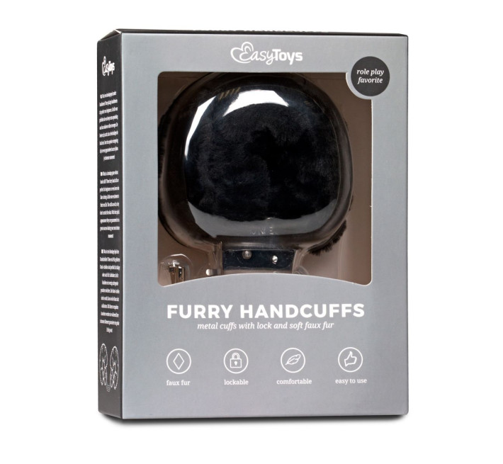 Наручники металеві з хутром EasyToys Black