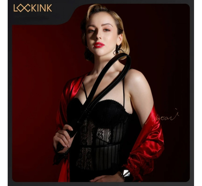 Ремінь з регульованою довжиною Lockink, натуральна шкіра та метал, чорний