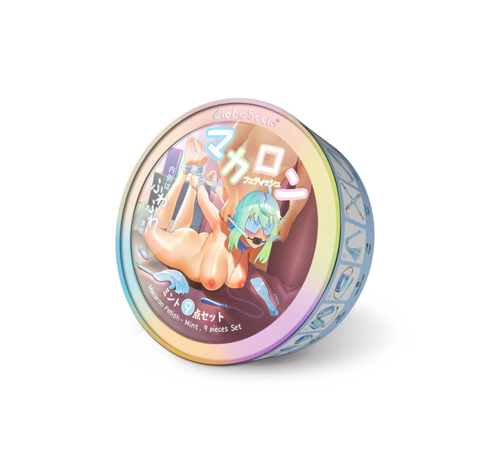 БДСМ-набор для начинающих Liebe Seele Macaron 9pcs Bondage Kit-Mint, 9 предметов, мини-ванд