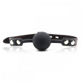Кляп DS Fetish Silicone ball gag with lock силіконовий із замком Чорний