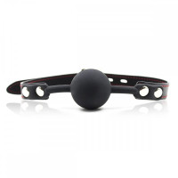 Кляп DS Fetish Silicone ball gag with lock силіконовий із замком Чорний