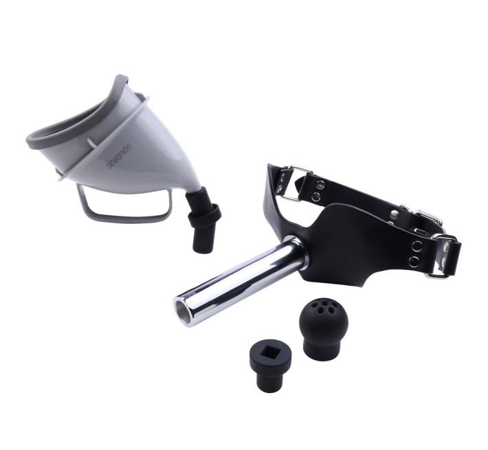 Набір для домінування LOCKINK SEVANDA Objectification Bathroom Set, маска та 4 насадки