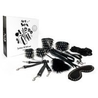 BDSM-набір Art of Sex – Spikes BDSM Set Leather, 10 предметів, чорний, натуральна шкіра BDSM-набір Art of Sex – Spikes BDSM Set Leather, 10 предметів, чорний, натуральна шкіра