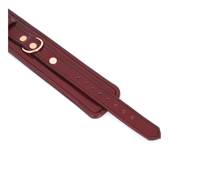 Шкіряні наручники Liebe Seele Wine Red Wrist Cuffs, знімний ланцюжок-кріплення