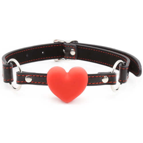 Кляп DS Fetish Mouth gag heart red/black