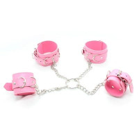 Ограничители DS Fetish Hogtie restraints with chain pink