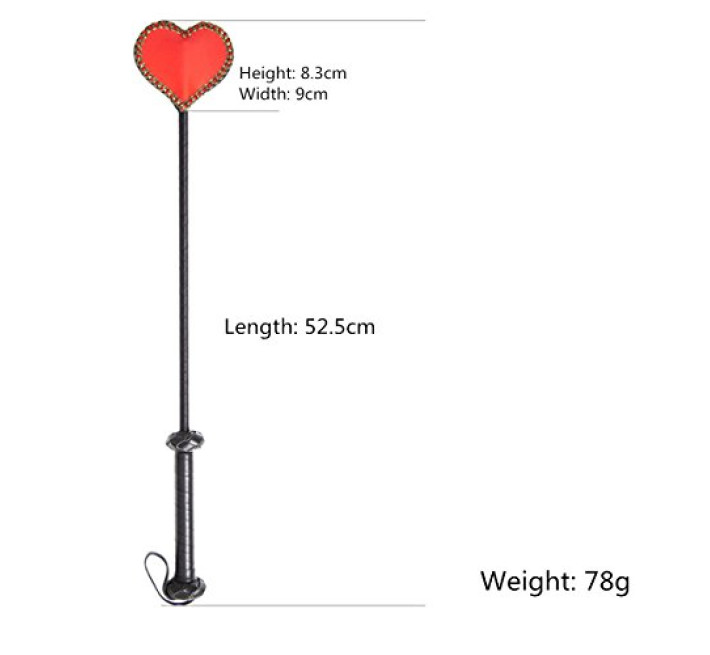 Стек DS Fetish Crop heart red/black 52.5 см