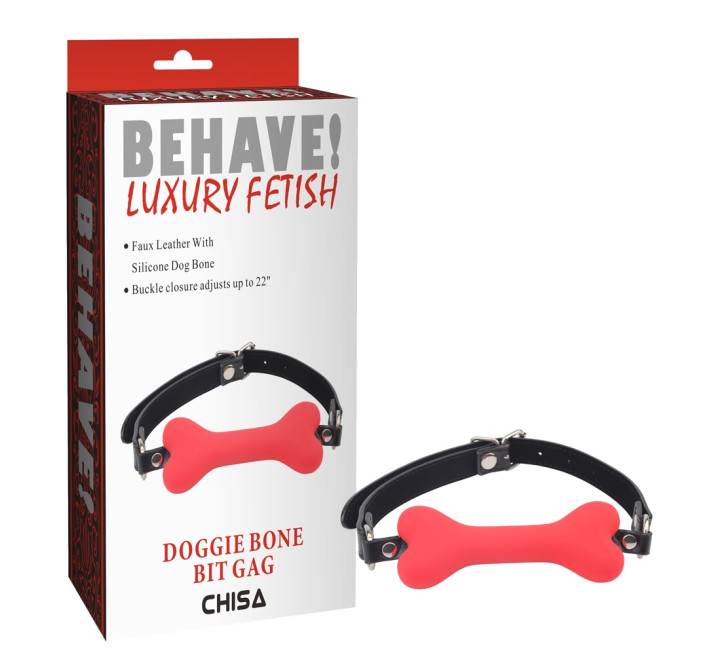 Кляп кісточка Chisa Behave Doggle Bone Bit Gag Red