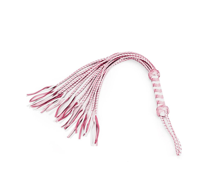 Флоггер Liebe Seele White & Pink Leather Whip