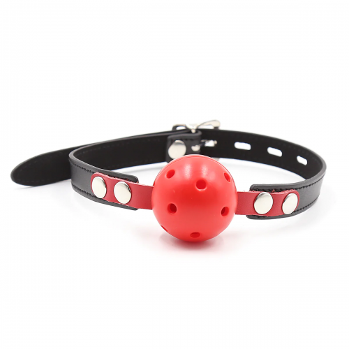 Кляп DS Fetish Locking ball gags M plastic black/red