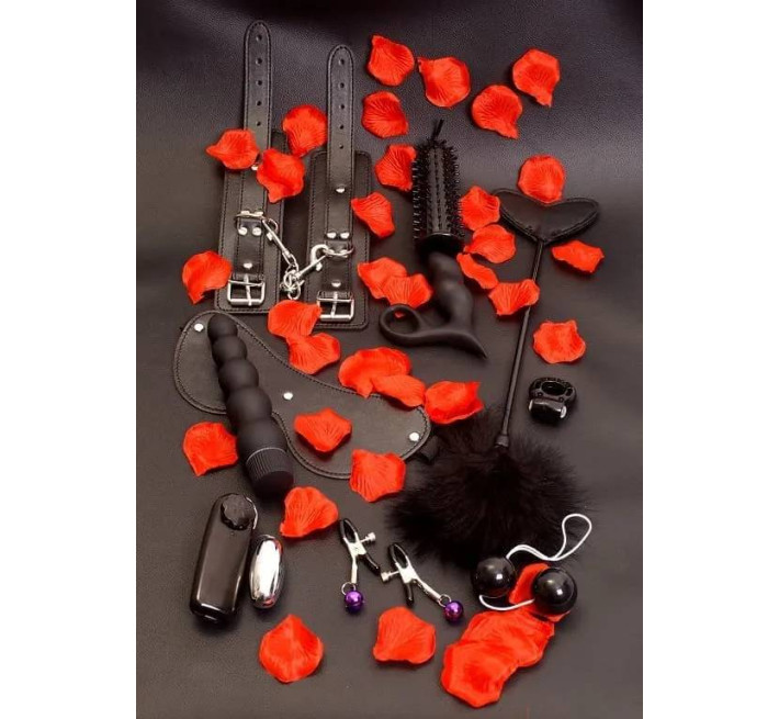 Набор секс-игрушек и атрибутов БДСМ Toy Joy, 10 предметов, черный
