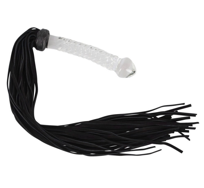 Флогер рукоятка Bad Kitty зі скляним фалоімітатором, 17 см