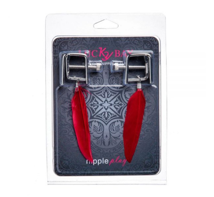 Зажимы на соски Lucky Bay Nipple play квадратные перышки Красные