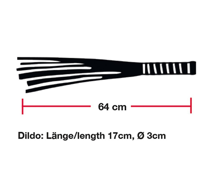 Флогер рукоятка Bad Kitty зі скляним фалоімітатором, 17 см