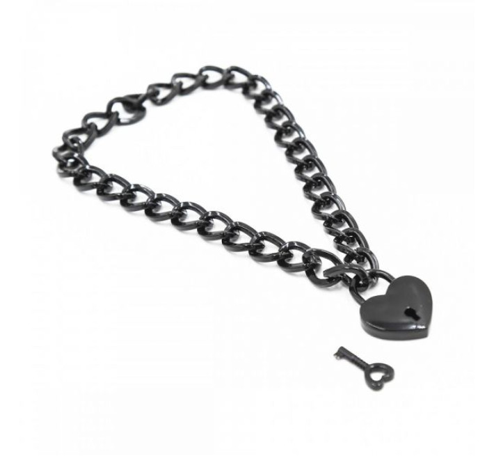 Нашийник з ланцюжка Loveshop Heart Black