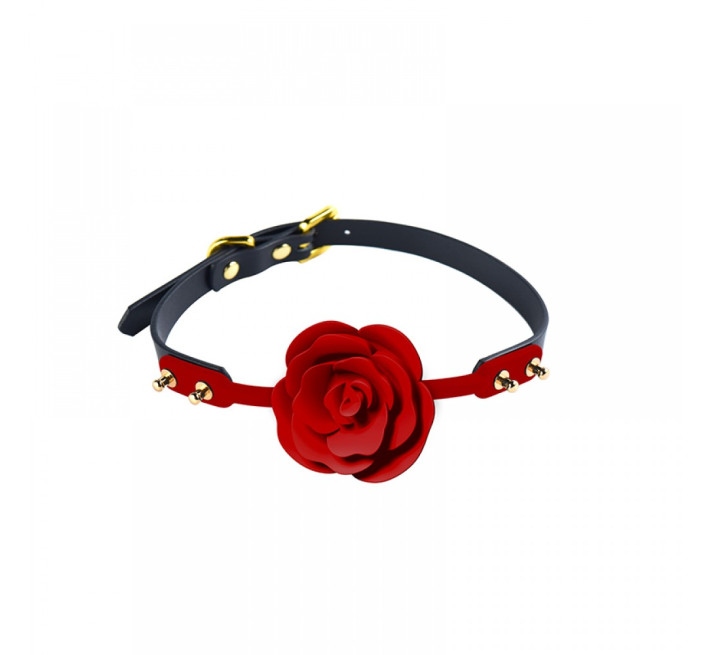 Кляп троянда із силікону та італійської шкіри UPKO Rose Ball Gag