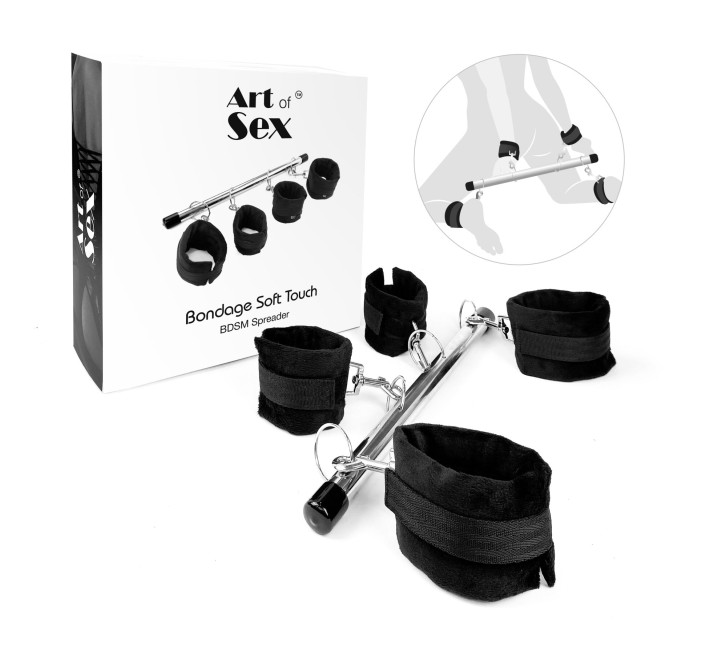Колодка-розпірка для рук та ніг Art of Sex – Bondage Soft Touch BDSM Spreader, чорний