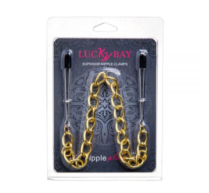 Затискачі на соски Lucky Bay Nipple play пінцет Chain Gold