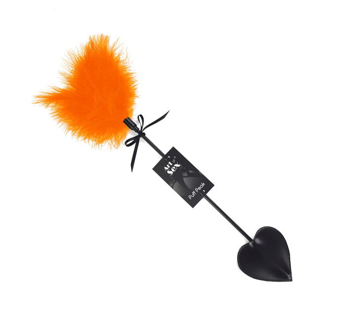 Щекоталка со шлепалкой Пика Art of Sex – Puff Peak, оранжевая