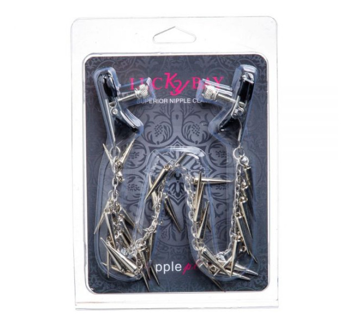 Затискачі на соски Lucky Bay Nipple play плоскі Chain and Spike
