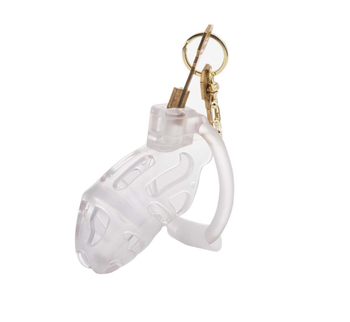 Клетка для пениса LOCKINK SEVANDA Plastic Penis Chastity Cage, прозрачная, 3 кольца разных размеров