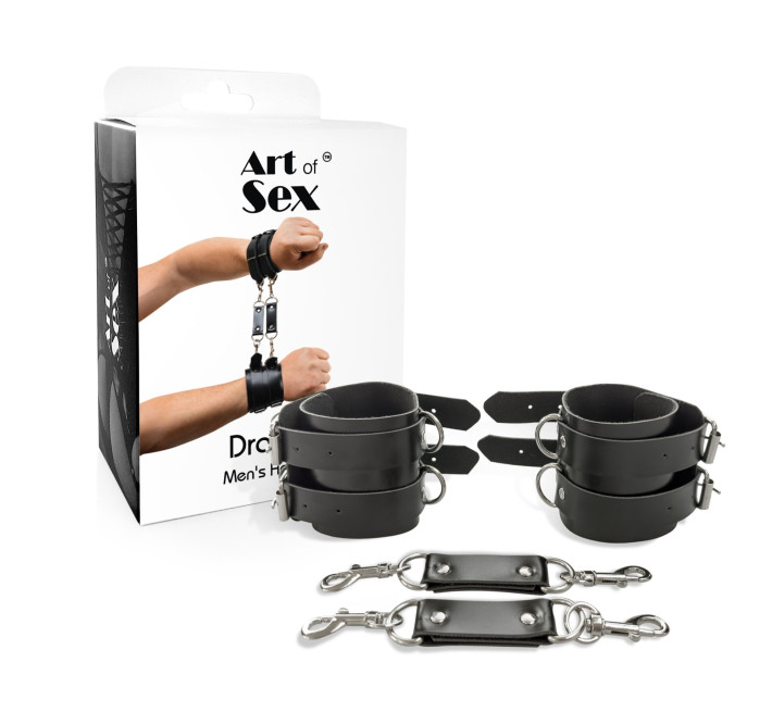 Наручники мужские Art of Sex - Handcuffs Dragons man из экокожи, цвет черный