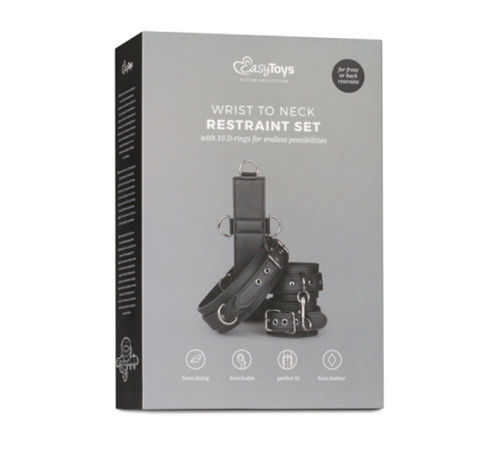 Набор для фиксации шеи и запястья EasyToys, искусственная кожа, черный