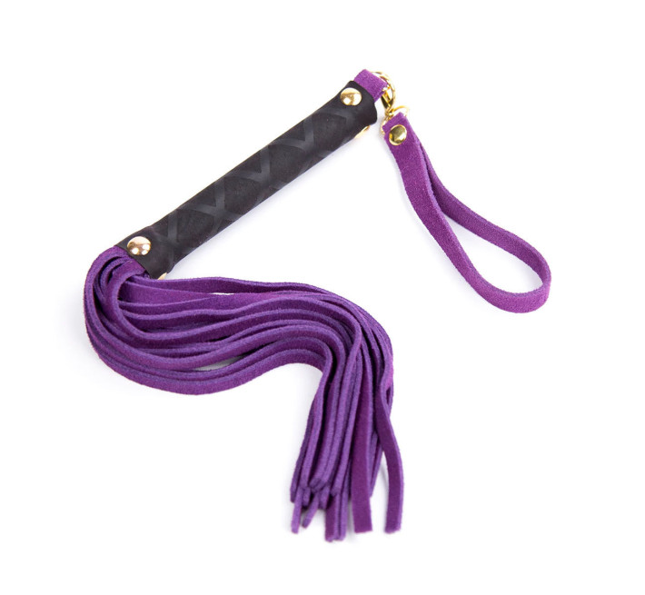 Флоггер DS Fetish Leather flogger S purple 27 см
