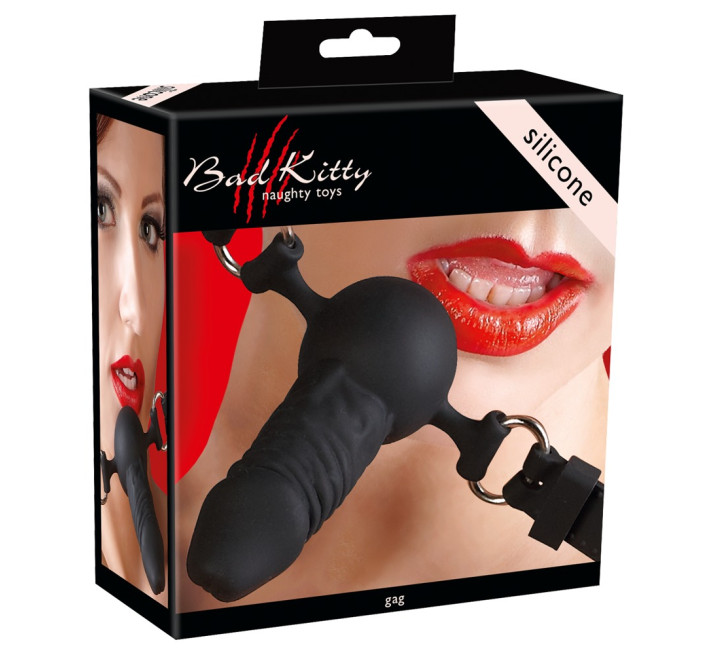 Кляп з пенісом Bad Kitty Gag Silicone