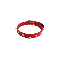Нашийник sLash Leather Choker, Red