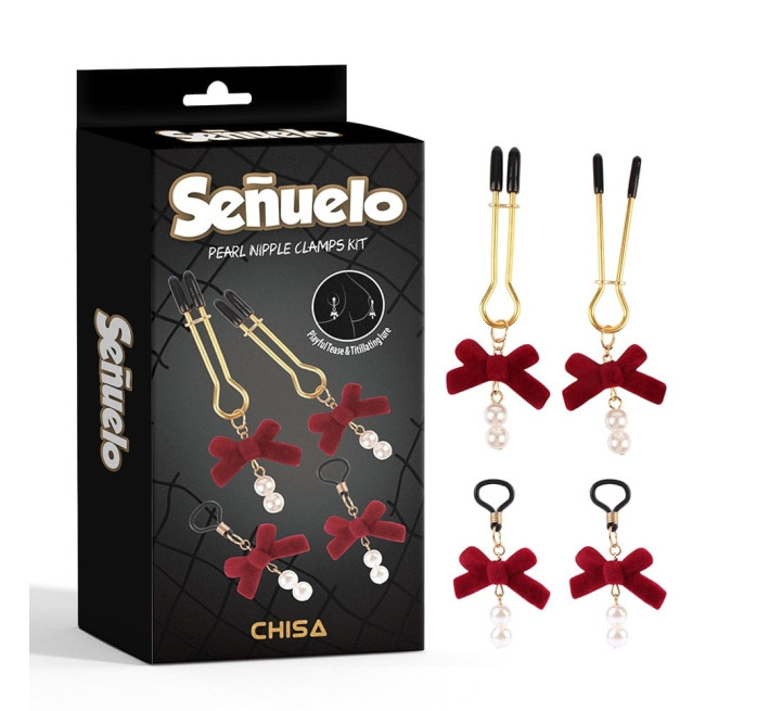 Затискачі на соски Chisa Pearl Nipple Clamps Kit-Senuelo