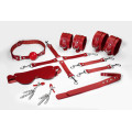 Набір Feral Feelings BDSM Kit 7 Red, наручники, поножі, конектор, маска, падл, кляп, затискачі