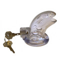 Пояс вірності з трьома кільцями Loveshop Runye Chastity cage прозорий