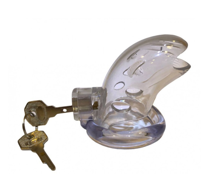 Пояс вірності з трьома кільцями Loveshop Runye Chastity cage прозорий