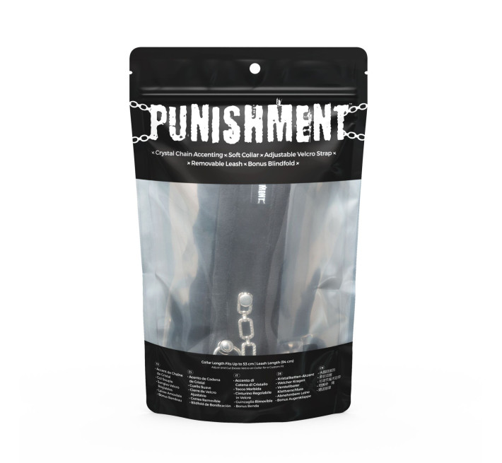 Нашийник із повідцем Punishment - Crystal Collar & Leash - Black