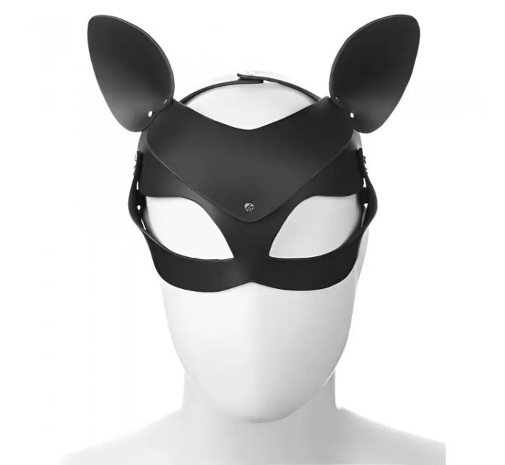 Маска кішечка DS Fetish Shiny cat Mask with studs