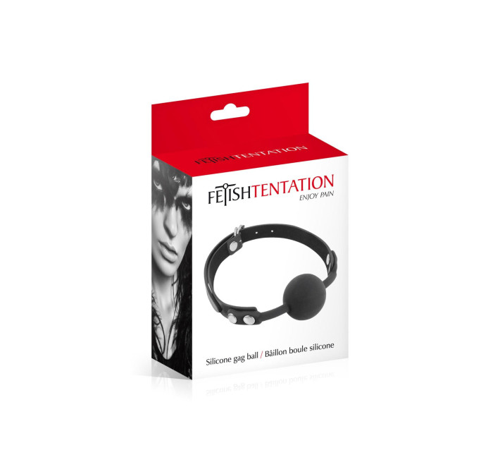 Класичний кляп із силіконовою кулькою Fetish Tentation Silicone Gag Ball Чорний