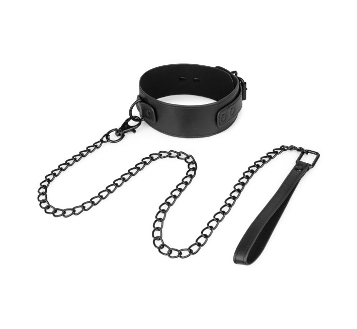 Ошейник с поводком Bedroom Fantasies: Faux Leather Collar & Chain