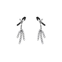 Затискачі для сосків з пензликами Feral Feelings - Nipple clamps Tassels, срібло/чорний Затискачі для сосків з пензликами Feral Feelings - Nipple clamps Tassels, срібло/чорний