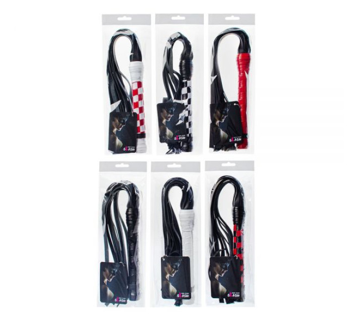 Флогер sLash VIP Leather Flogger, Black/Red