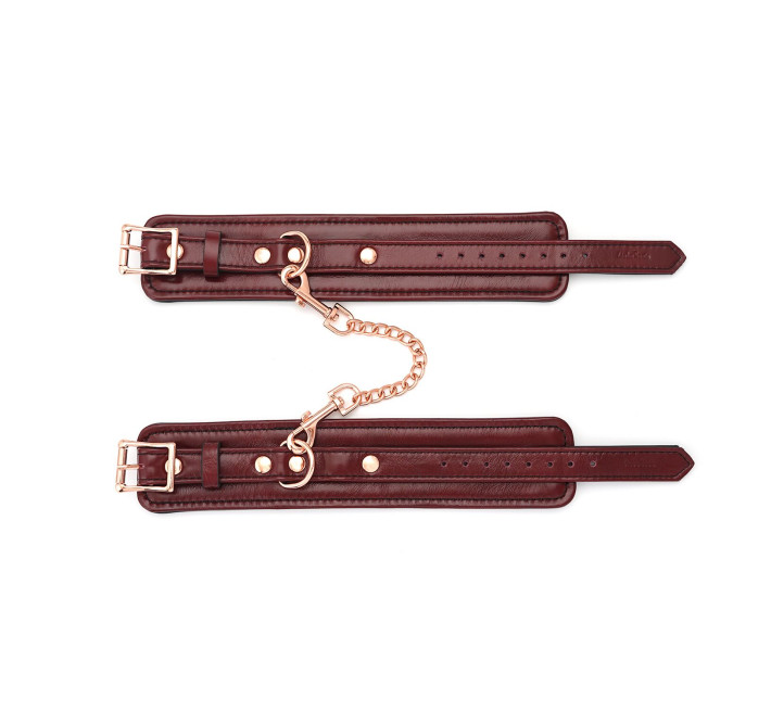 Шкіряні поножі Liebe Seele Wine Red Ankle Cuffs, знімний ланцюжок-кріплення