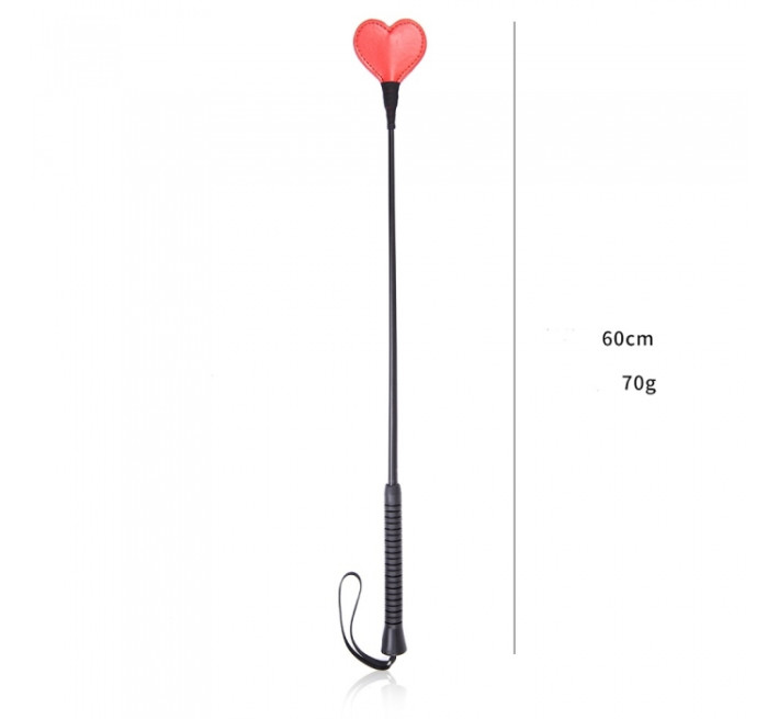 Стек DS Fetish Crop heart red/black 60 см