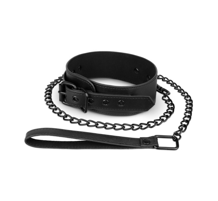 Ошейник с поводком Bedroom Fantasies: Faux Leather Collar & Chain