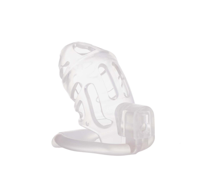 Клетка для пениса LOCKINK SEVANDA Plastic Penis Chastity Cage, прозрачная, 3 кольца разных размеров