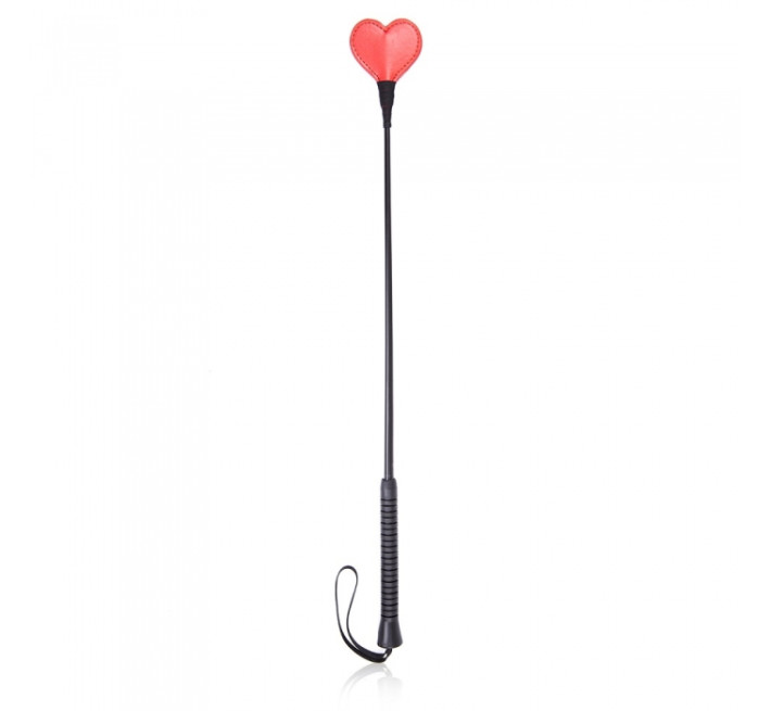 Стек DS Fetish Crop heart red/black 60 см