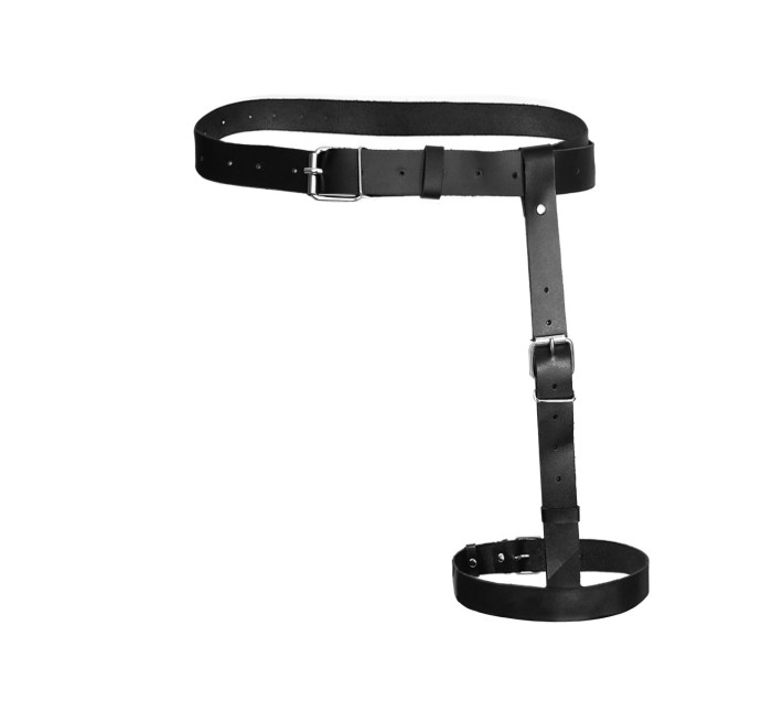 Гартер на ногу Art of Sex - Petra, натуральная кожа, размер XS-2XL, цвет Черный