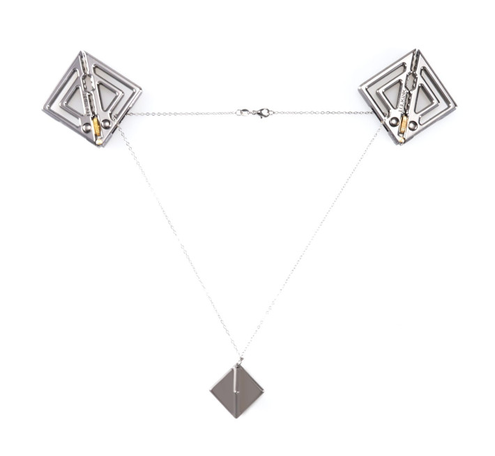 Зажимы для сосков с легкой подвеской LOCKINK Adjustable Nipple Clamps with Light Pendant - Grey