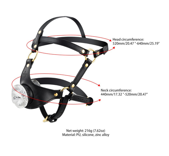 Маска-збруя для орального сексу LOCKINK SEVANDA Blowjob Head Harness