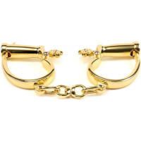 Наручники з коротким ланцюжком Lockink, металеві, золоті