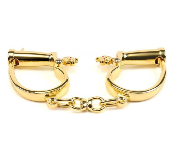 Наручники з коротким ланцюжком Lockink, металеві, золоті